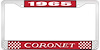 1965 Coronet License Plate Frame - Red - image 1