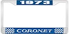 1973 Coronet License Plate Frame - Blue - image 1