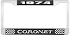 1974 Coronet License Plate Frame - Black - image 1