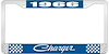 1966 Charger License Plate Frame - Blue - image 1
