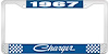1967 Charger License Plate Frame - Blue - image 1