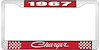 1967 Charger License Plate Frame - Red - image 1