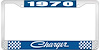1970 Charger License Plate Frame - Blue - image 1