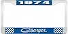 1974 Charger License Plate Frame - Blue - image 1