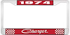 1974 Charger License Plate Frame - Red - image 1