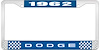 1962 Dodge License Plate Frame - Blue - image 1