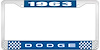 1963 Dodge License Plate Frame - Blue - image 1