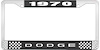 1970 Dodge License Plate Frame - Black & Chrome with White Lettering - image 1