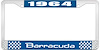 1964 Barracuda License Plate Frame - Blue - image 1