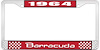 1964 Barracuda License Plate Frame - Red - image 1