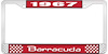 1967 Barracuda License Plate Frame - Red - image 1
