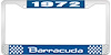 1972 Barracuda License Plate Frame - Blue - image 1