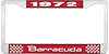 1972 Barracuda License Plate Frame - Red - image 1