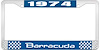 1974 Barracuda License Plate Frame - Blue - image 1