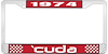 1974 Cuda License Plate Frame - Red - image 1