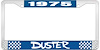 1975 Duster License Plate Frame - Blue - image 1