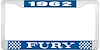 1962 Fury License Plate Frame - Blue - image 1