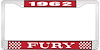 1962 Fury License Plate Frame - Red - image 1