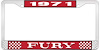 1971 Fury License Plate Frame - Red - image 1