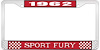 1962 Sport Fury License Plate Frame - Red - image 1