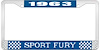 1963 Sport Fury License Plate Frame - Blue - image 1