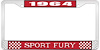 1964 Sport Fury License Plate Frame - Red - image 1
