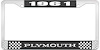 1961 Plymouth License Plate Frame - Black - image 1