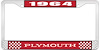 1964 Plymouth License Plate Frame - Red - image 1
