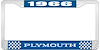 1966 Plymouth License Plate Frame - Blue - image 1