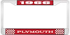 1966 Plymouth License Plate Frame - Red - image 1