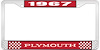 1967 Plymouth License Plate Frame - Red - image 1