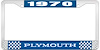 1970 Plymouth License Plate Frame - Blue - image 1