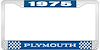 1975 Plymouth License Plate Frame - Blue - image 1
