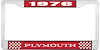 1976 Plymouth License Plate Frame - Red - image 1