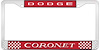 Dodge Coronet License Plate Frame - Red - image 1
