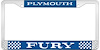 Plymouth Fury License Plate Frame - Blue - image 1
