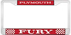 Plymouth Fury License Plate Frame - Red - image 1
