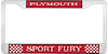 Plymouth Sport Fury License Plate Frame - Red - image 1