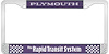 LF152101 License Plate Frame In-Violet Purple Plymouth Rapid Transit System - image 1