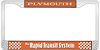 Vitamin C Orange Plymouth Rapid Transit System License Plate Frame - image 1