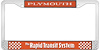 LF152105 License Plate Frame Tor Red Plymouth Rapid Transit System - image 1