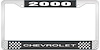 2000 Chevrolet Black And Chrome License Plate Frame With White Lettering - image 1