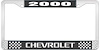 2000 Chevrolet Black And Chrome License Plate Frame With White Lettering - image 1
