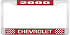 2000 Chevrolet Red And Chrome License Plate Frame With White Lettering - image 1