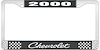 2000 Chevrolet Black And Chrome License Plate Frame With White Lettering - image 1