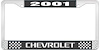 2001 Chevrolet Black And Chrome License Plate Frame With White Lettering - image 1