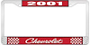 Chevrolet Red And Chrome License Plate Frame With White Lettering - image 1