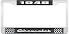 1948 Chevrolet Black And Chrome License Plate Frame With White Lettering - image 1