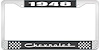 1948 Chevrolet Black And Chrome License Plate Frame With White Lettering - image 1