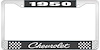 1950 Chevrolet Black And Chrome License Plate Frame With White Lettering - image 1